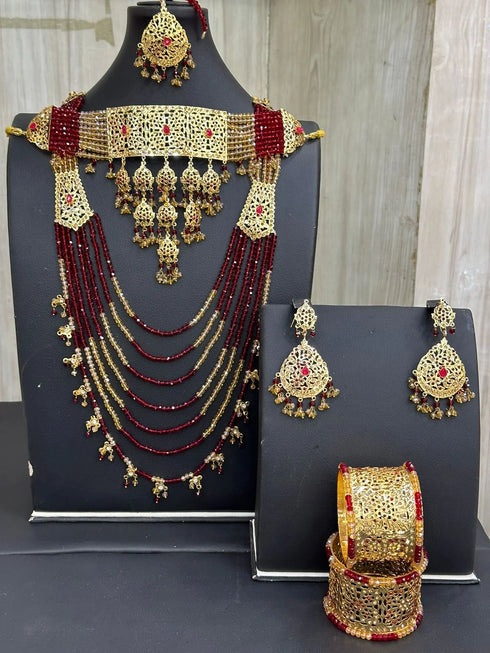Hyderabdi 7 Layer Dhulan set with Choker