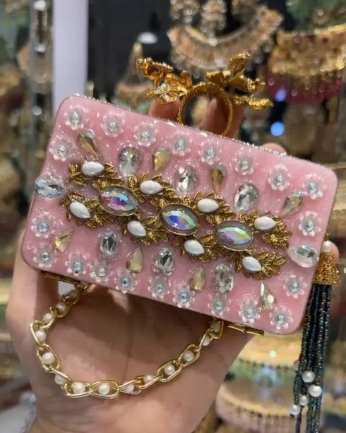 Luxury Handmade Designer Clutch – Dual-Sided Embellished Evening Bag