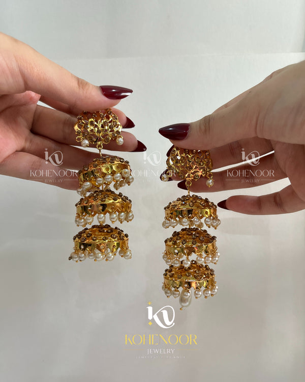 Rimsha Chandbali Jhumka Earrings