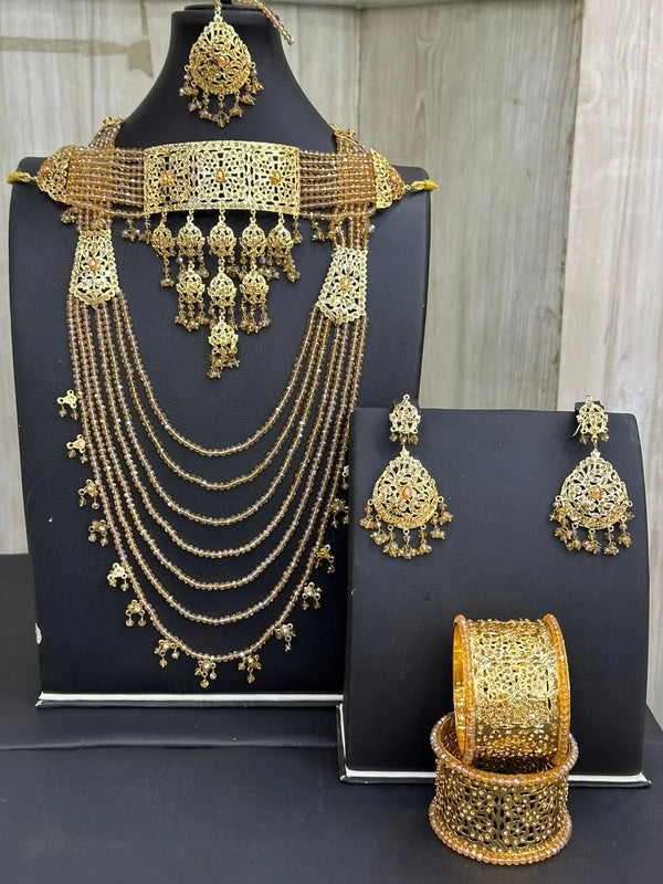 Hyderabdi 7 Layer Dhulan set with Choker
