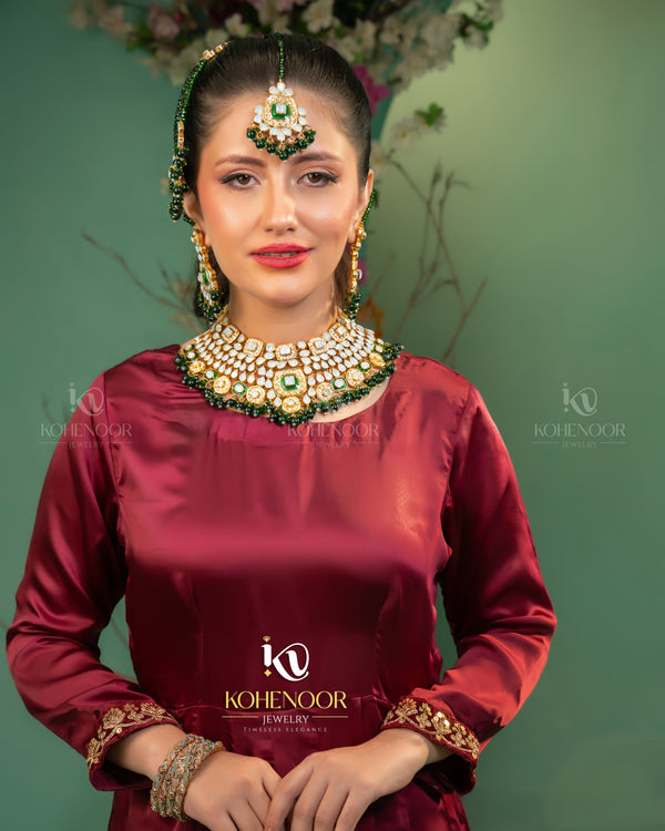 Gold plated Farshi Kundan designer set