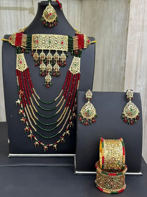 Hyderabdi 7 Layer Dhulan set with Choker