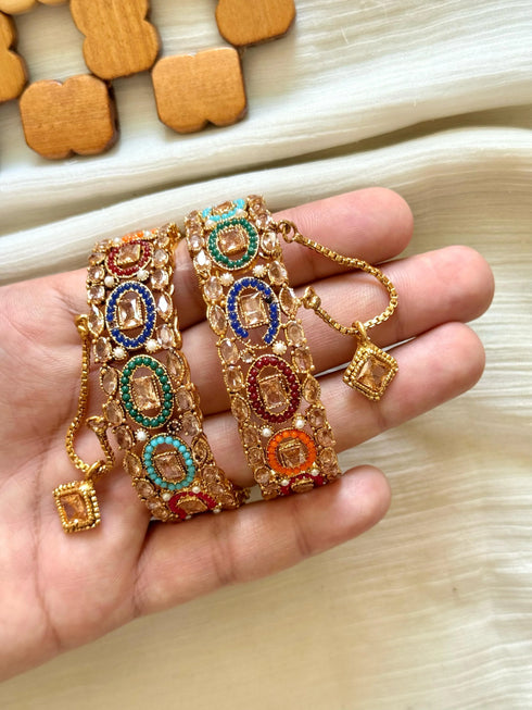 Bangles casting Triple stone