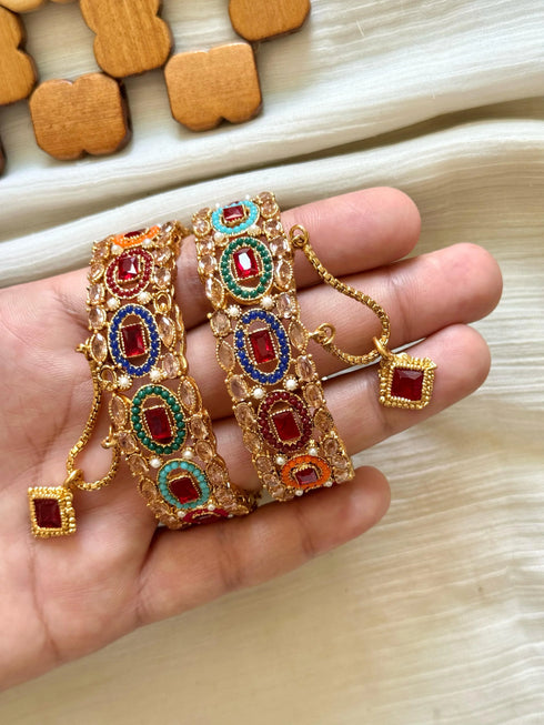 Bangles casting Triple stone