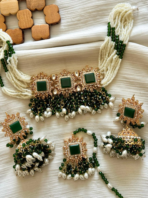 Egyptian 3 stone Pathar choker sets