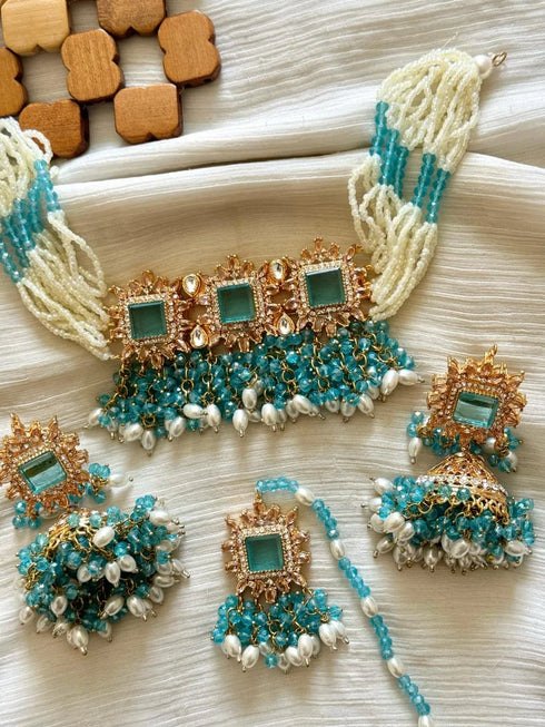 Egyptian 3 stone Pathar choker sets