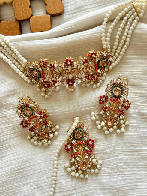 Party Wear Floral Moti set