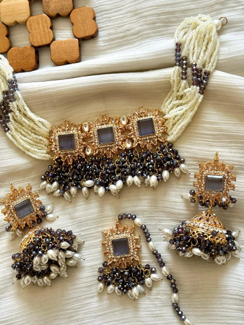 Egyptian 3 stone Pathar choker sets